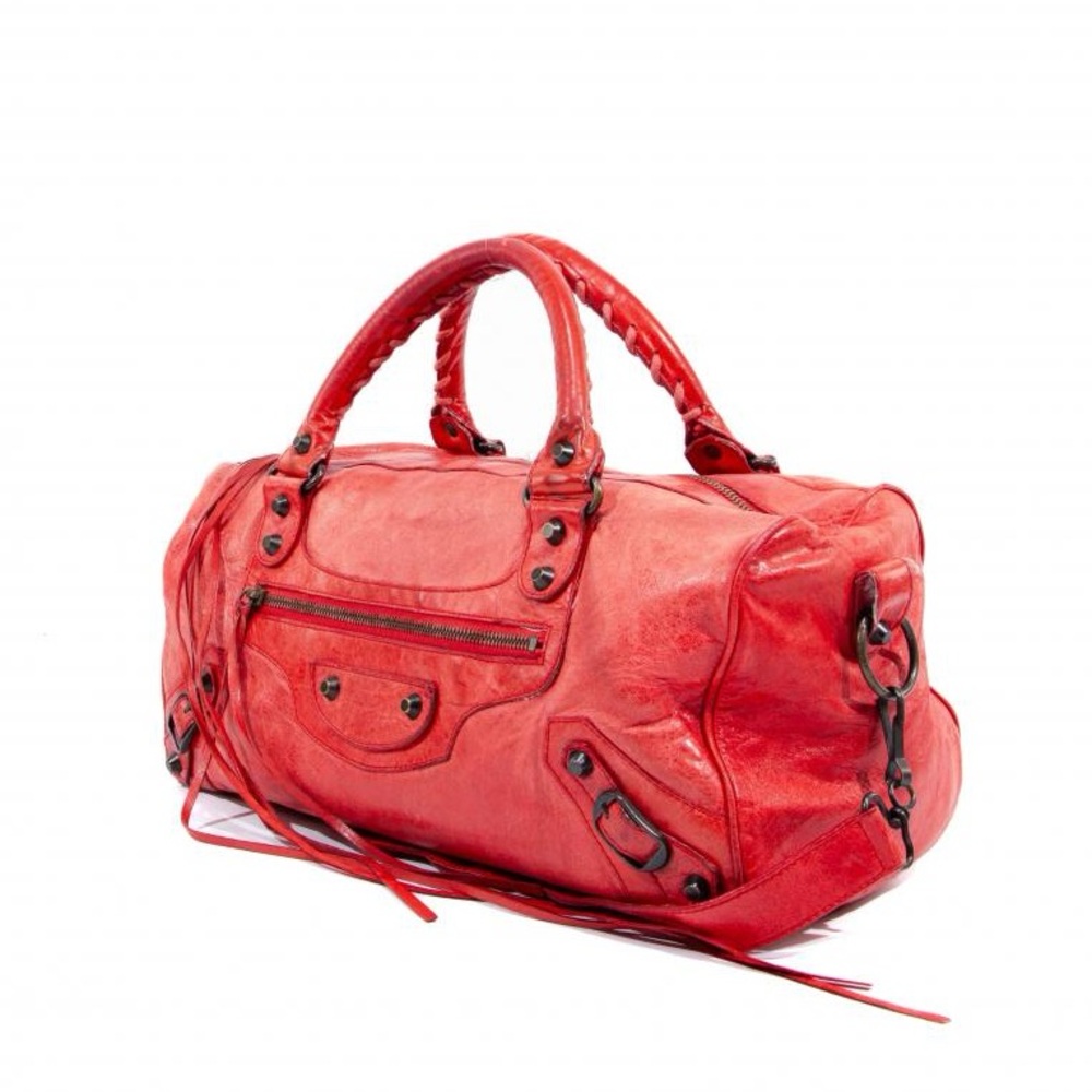 BALENCIAGA Lambskin Leather Small City Twiggy Bag
